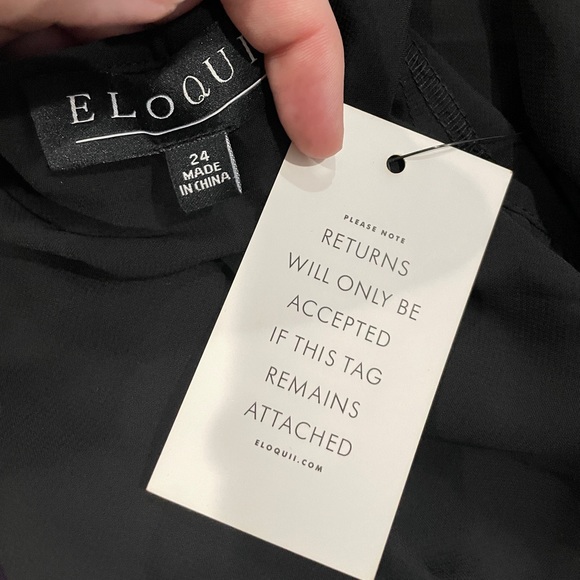 NWT Eloquii Black Sheer Blouse - Size 24 - Picture 5 of 5